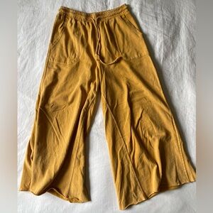 Water Lili Mustard Wide-Leg Sweatpants